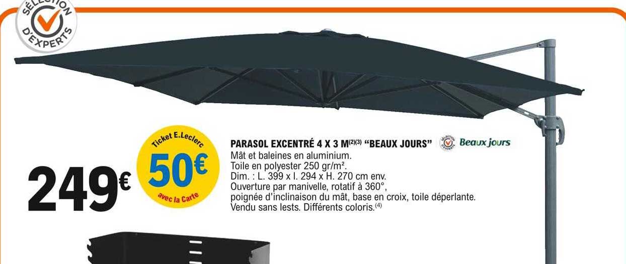 parasol excenré 4 x 3 m "beaux jours "