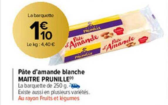 pâte d'amande blanche maître prunille
