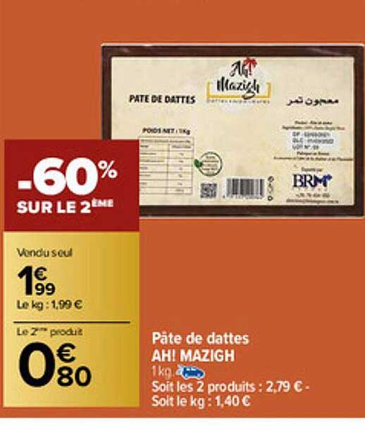 pâte de dattes ah! mazigh