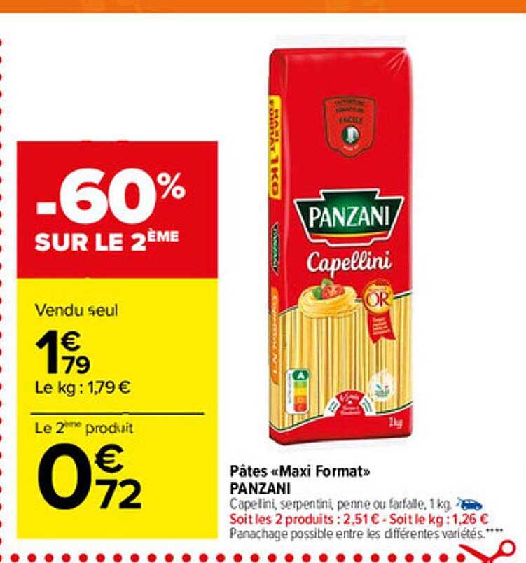 pâtes "maxi format" panzani