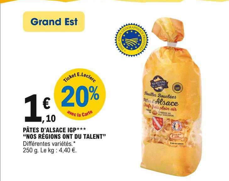 pâtes d'alsace igp "nos régions ont du talent"