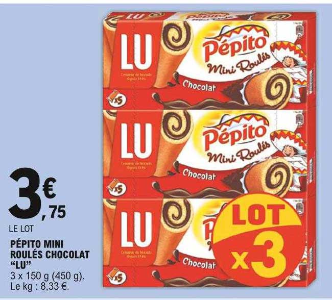 Pépito Mini Roulés Chocolat "lu"