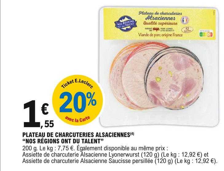 plateau de charcuteries alsaciennes "nos régions ont du talent"