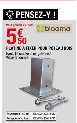 platine à fixer pour poteau bois blooma