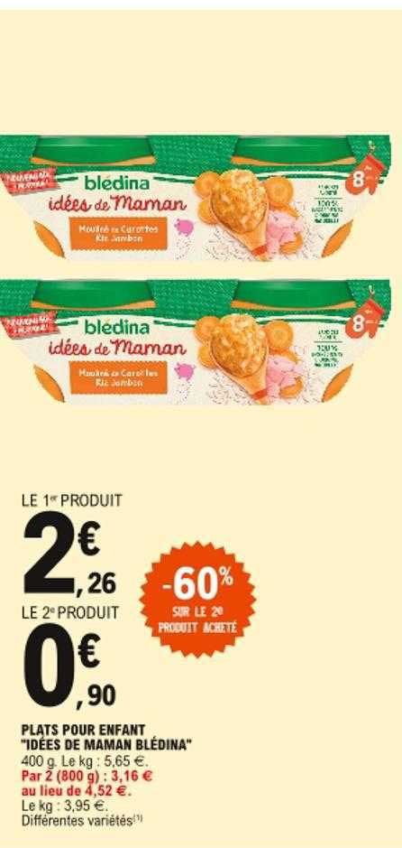 plats pour enfant "idées de maman blédina"
