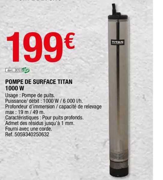 Pompe De Surface Titan 1000 W Titan