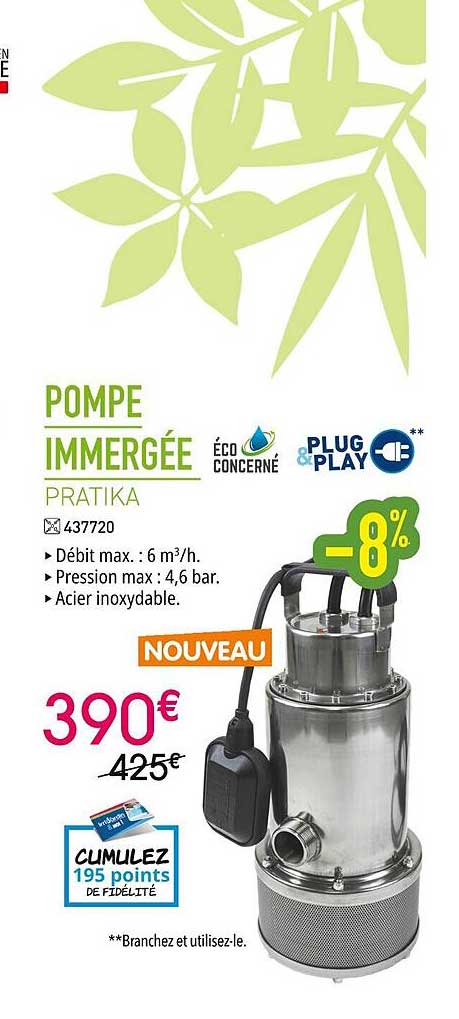 pompe immergée pratika plug & play