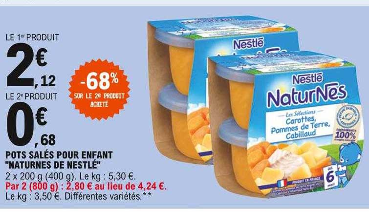 pots salés pour enfant "naturnes de nestlé"