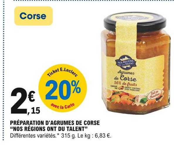 préparation d'agrumes de corse "nos régions ont du talent"