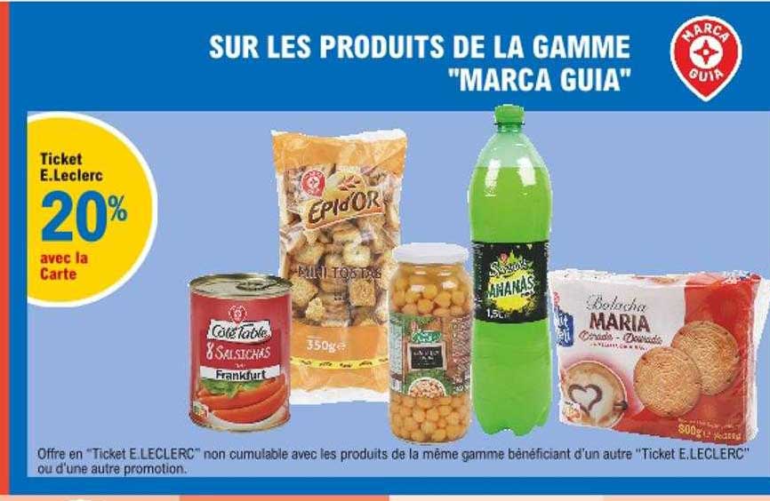 produits de la gamme "marca guia"