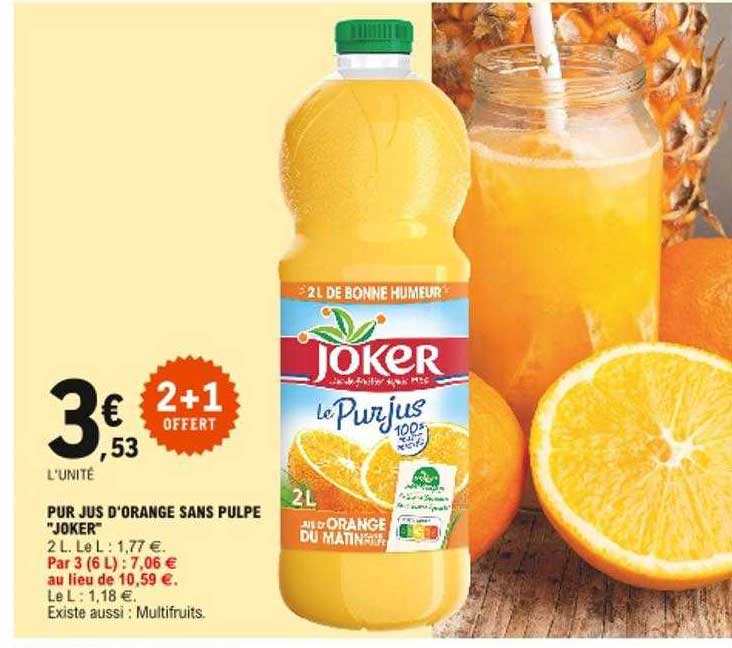 Pur Jus D'orange Sans Pulpe "joker"