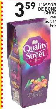 l'assortiment de bonbons au chocolat