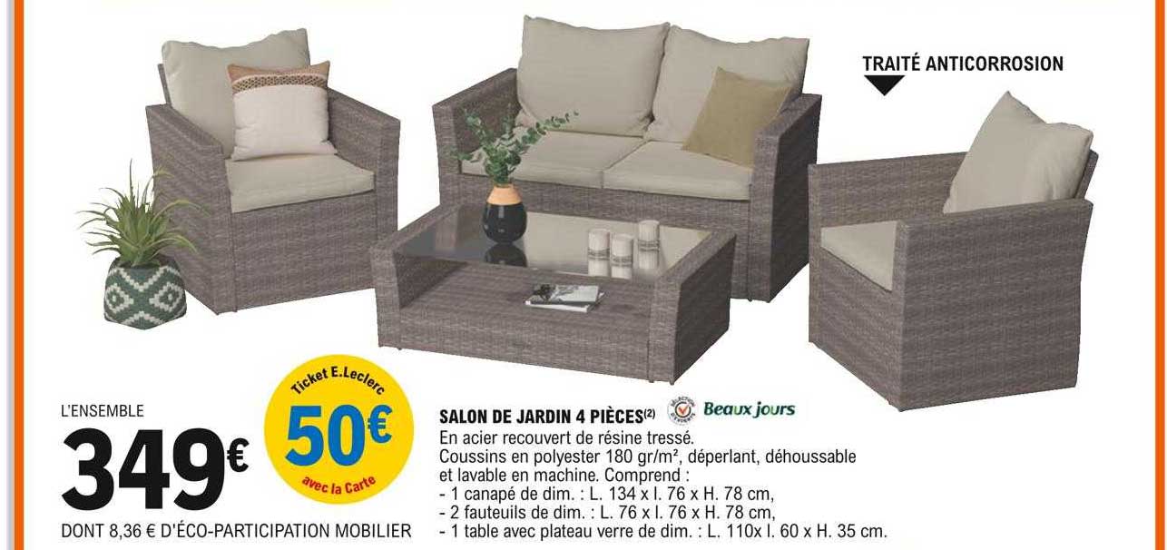 Salon De Jardin 4 Pièces Beaux Jours