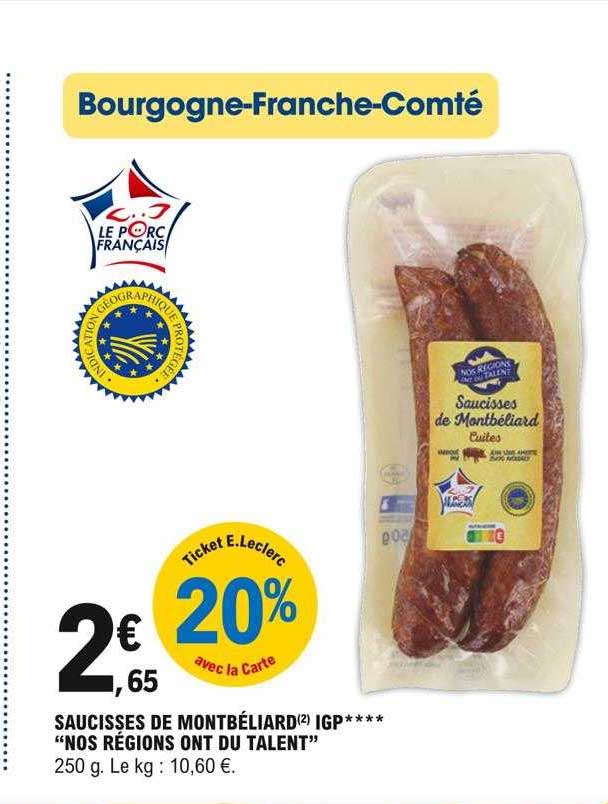 saucisses de montbéliard igp "nos régions ont du talent"