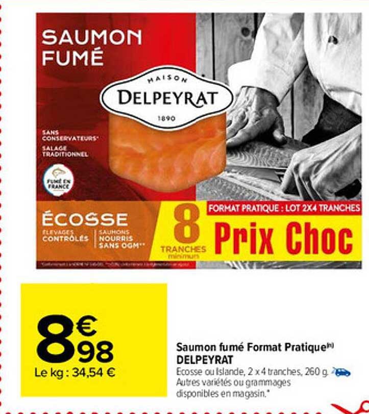 saumon fumé format pratique delpeyrat