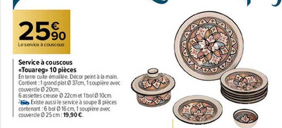service à couscous "touareg" 10 pièces