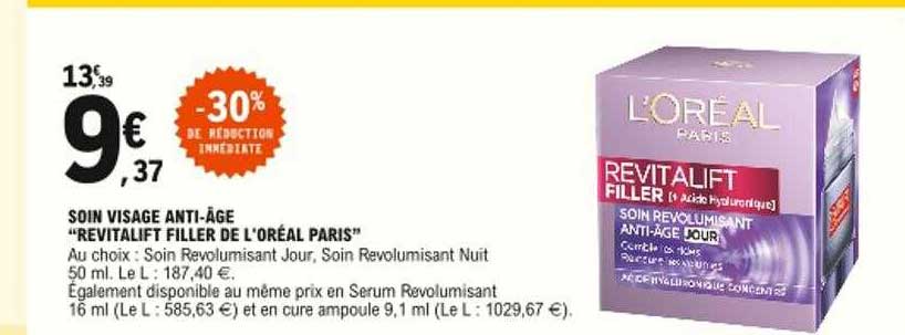 soin visage anti-âge "revitalift filler de l'oréal paris"