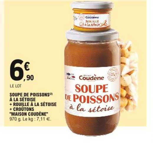 soupe de poissons à la sétoise + rouille à la sétoise + croûtons "maison coudène"