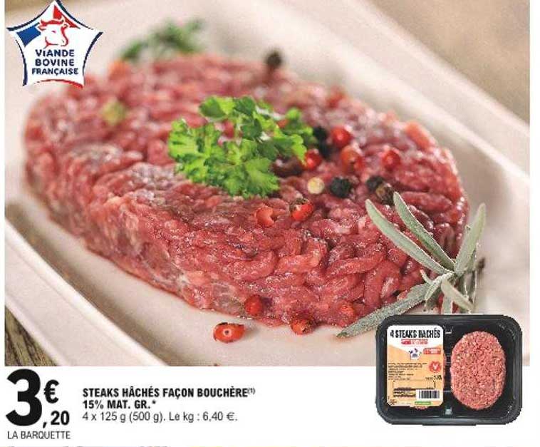 steaks hachés façon bouchère 15% mat. gr.