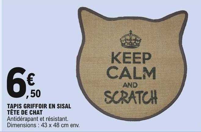 tapis griffoir en sisal tête de chat