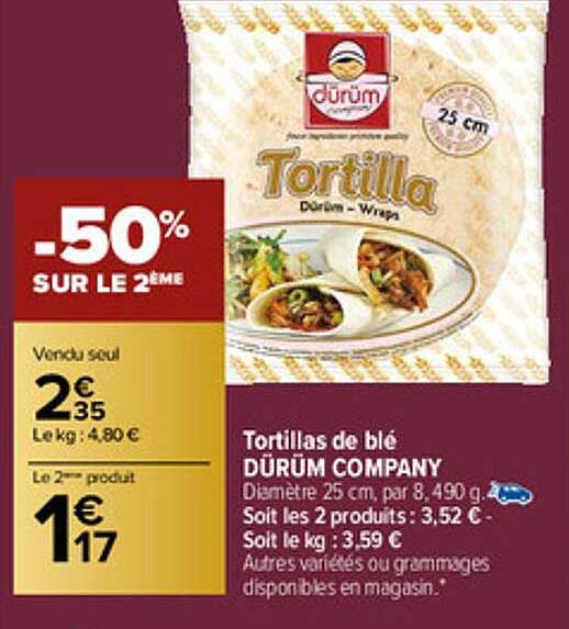 tortillas de blé dürüm company