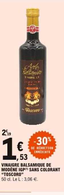 vinaigre balsamique de modène igp sans colorant "toscoro"
