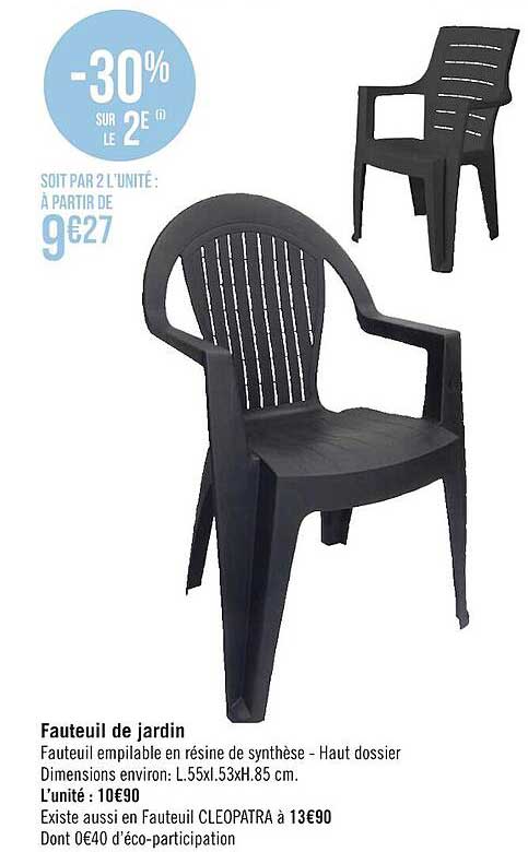 -30% sur le 2e fauteil de jardim