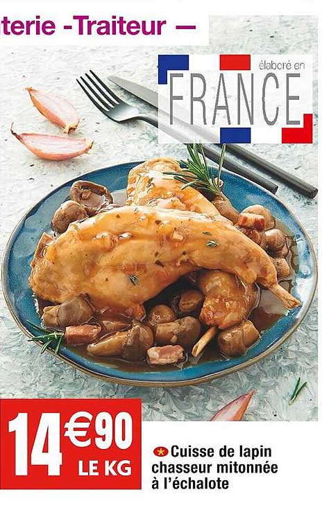 cuisse de lapin chasseur mitonnée à l'échalote