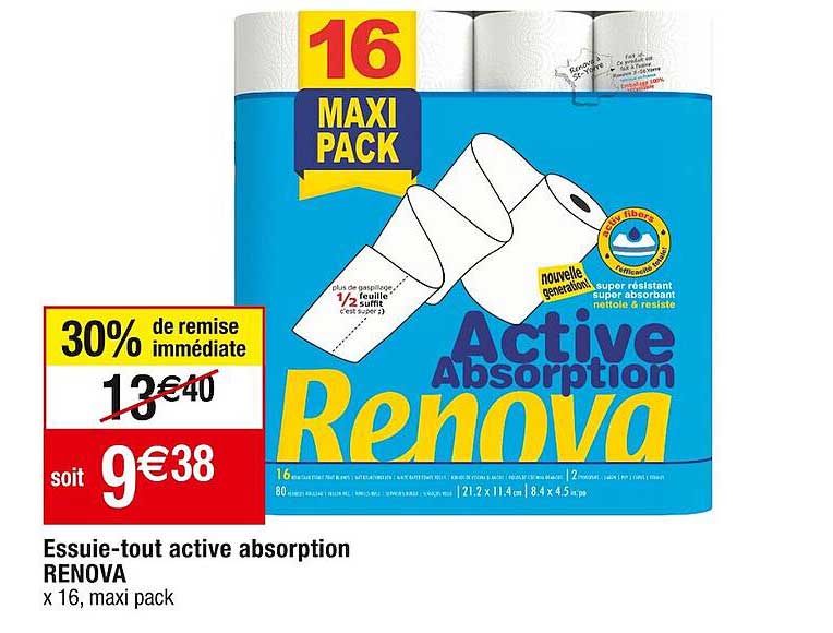 essuie-tout active absorption renova