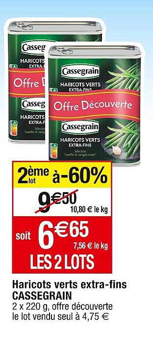 haricots verts extra-fins cassegrain
