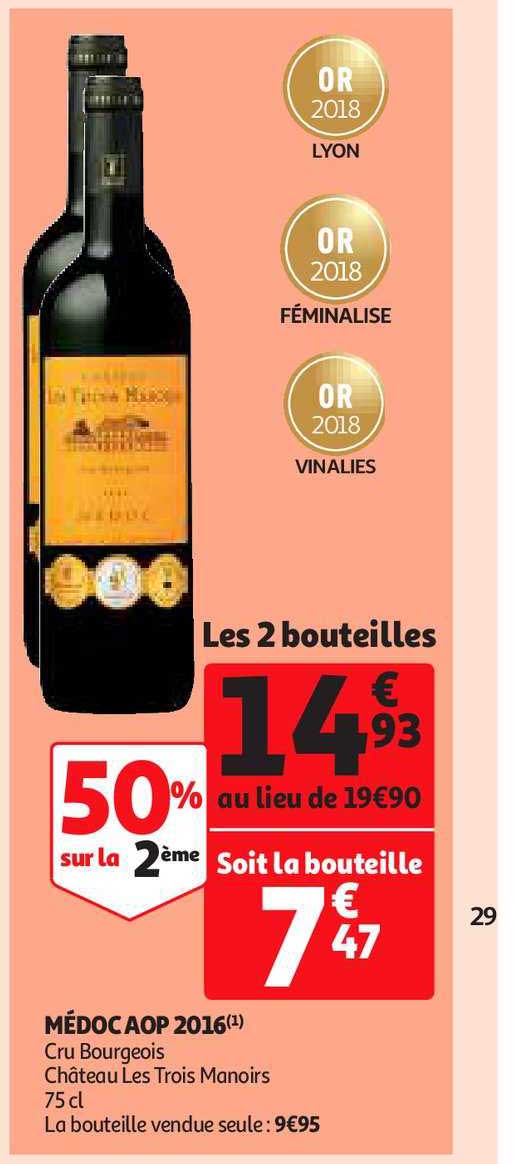 médoc aop 2016 cru bourgeois château les trois manoirs