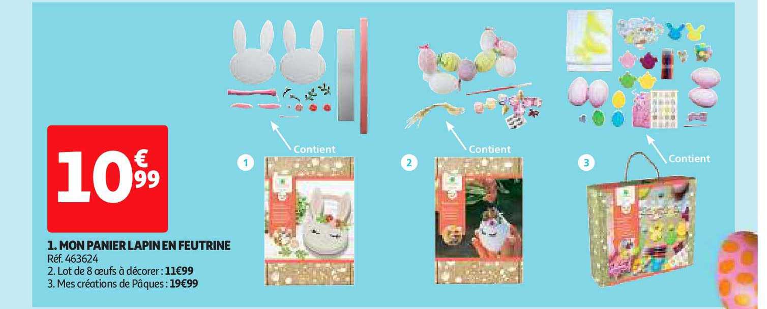 mon panier lapin en feutrine