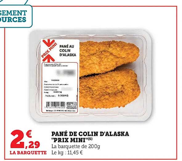 pané de colin d'alaska "prix mini"