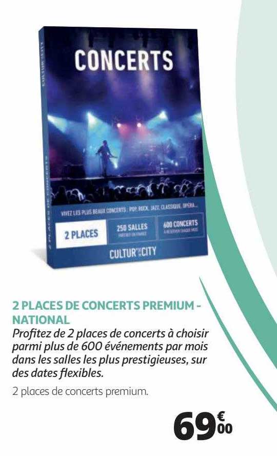 2 places de concerts premium- national