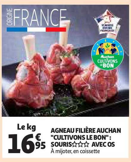 agneau filière auchan "cultivons le bon" : souris***avec os