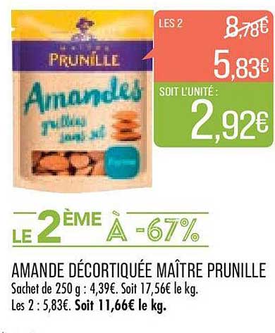 amande décortiquée maître prunille
