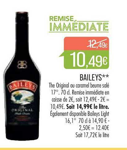 baileys the original ou caramel beurre salé 17°