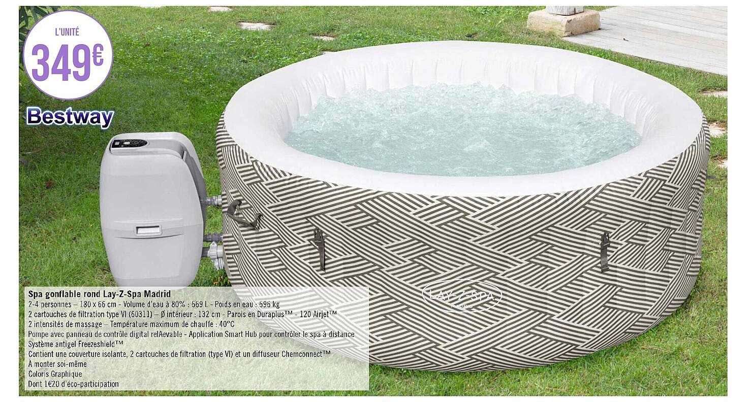 bestway spa gonflable rond lay-z-spa madrid