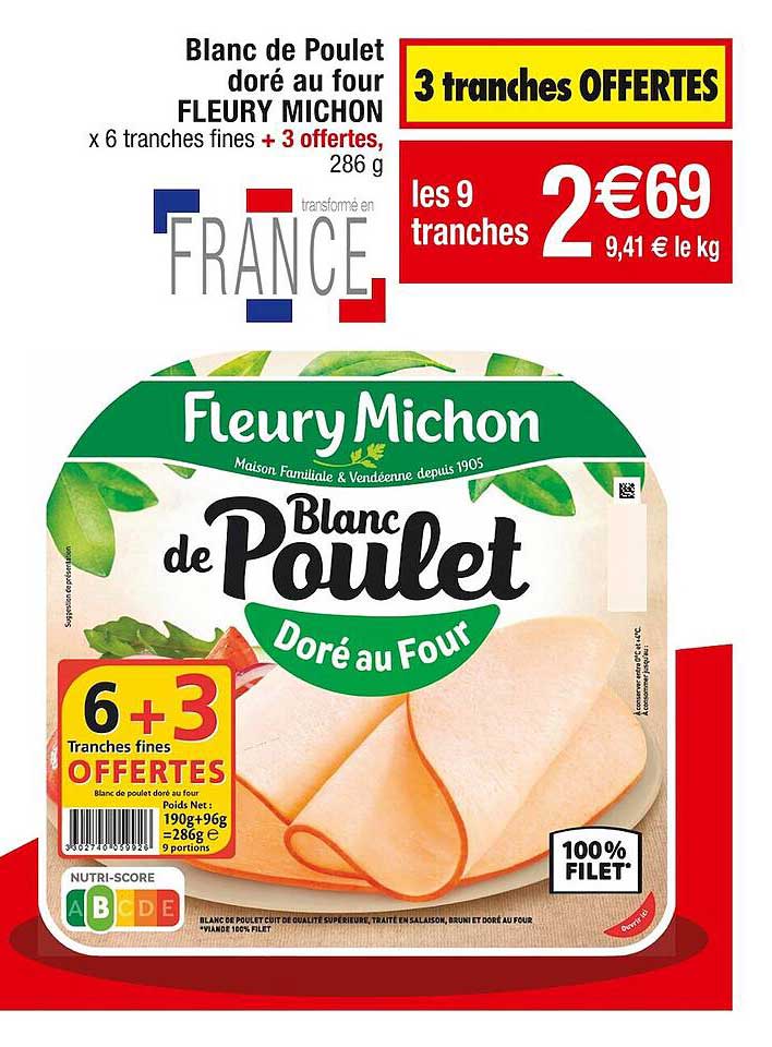 blanc de poulet doré au four fleury michon