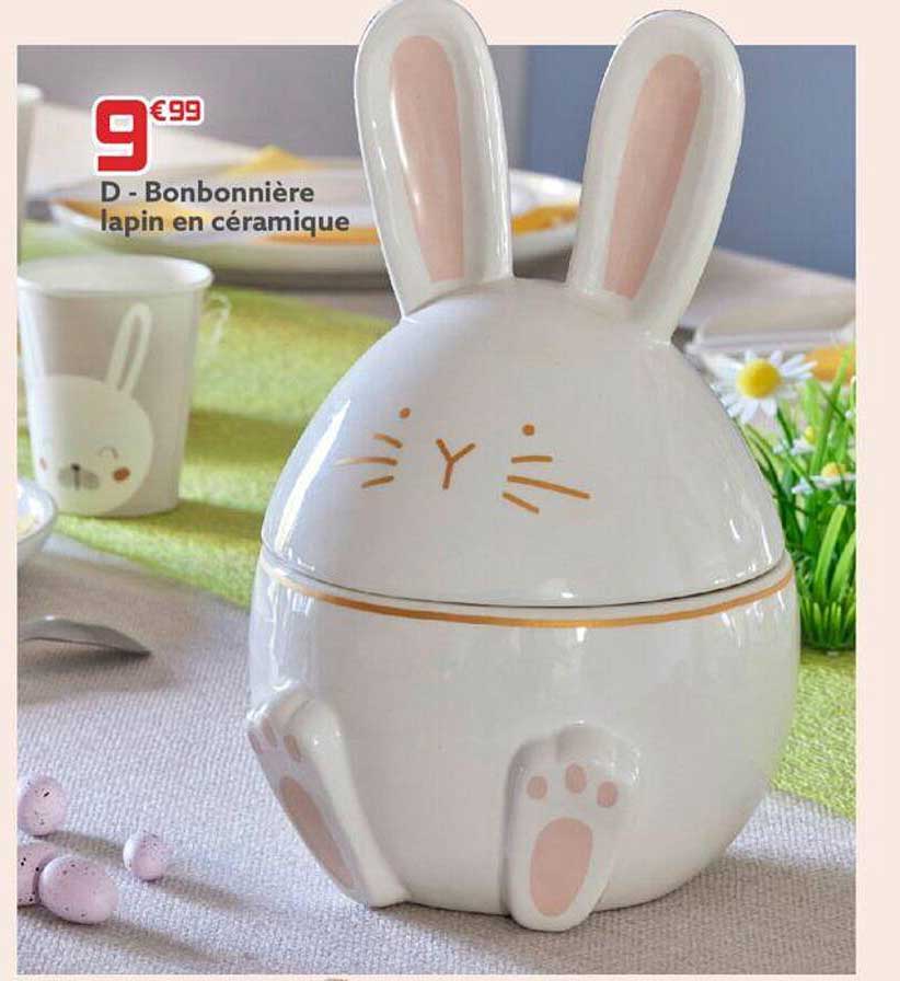 Bonbonnière Lapin En Céramique