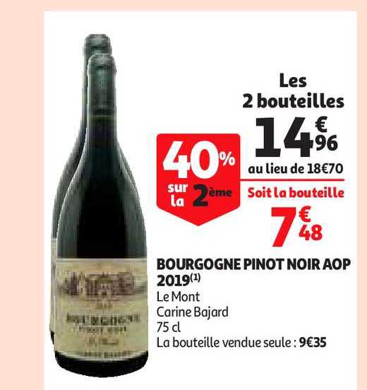 bourgogne pinot noir aop 2019 le mont carine bajard