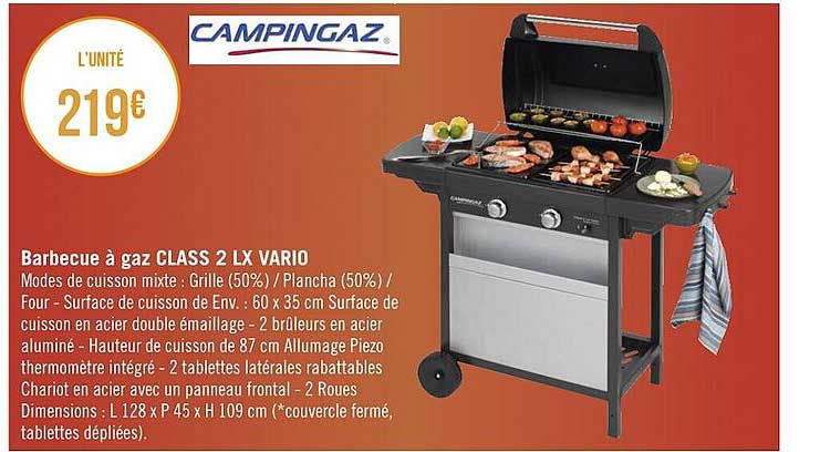campingaz barbecue à gaz class 2 lx vario