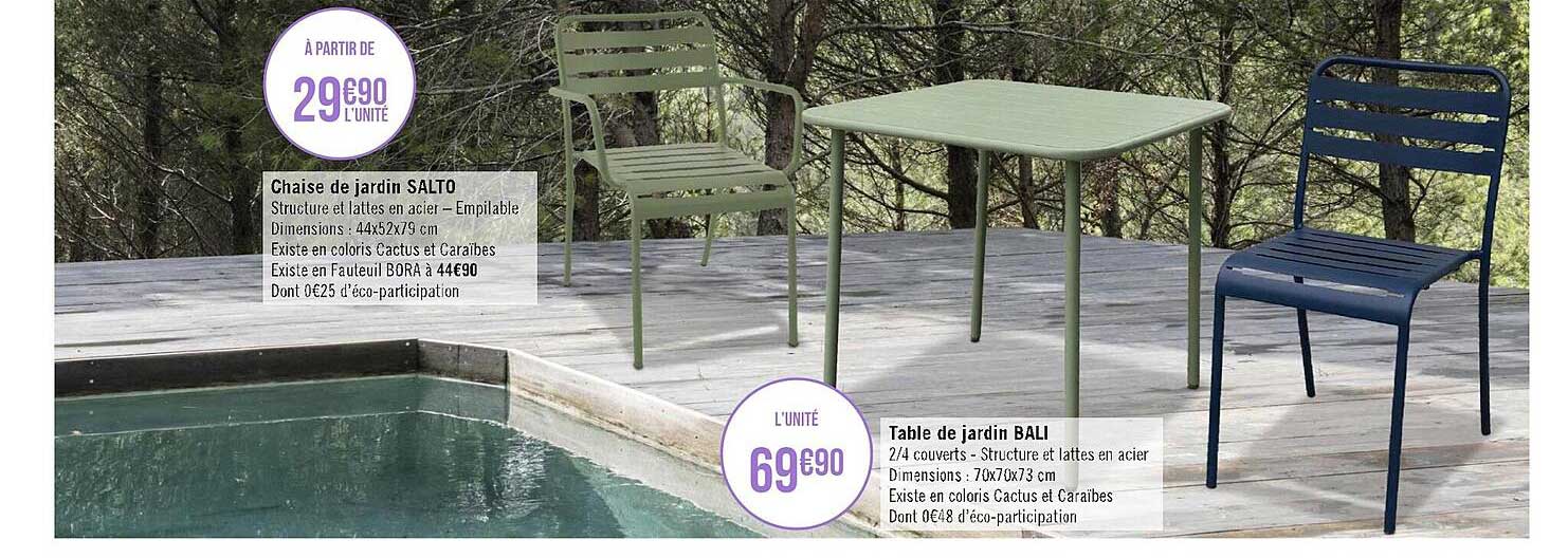 chaise de jardim salto table de jardin bali