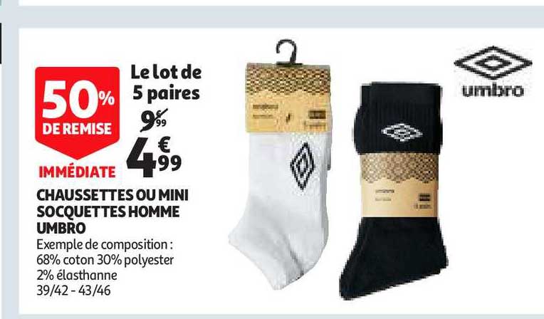Chaussettes Ou Mini Socquettes Homme Umbro