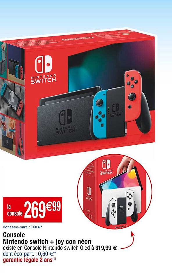 console nintendo switch + joy con néon