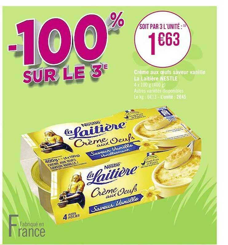 Crème Aux œufs Saveur Vanille La Laitière Nestlé