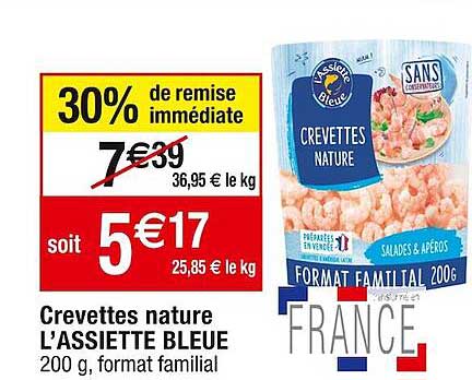 crevettes nature l'assiette bleue