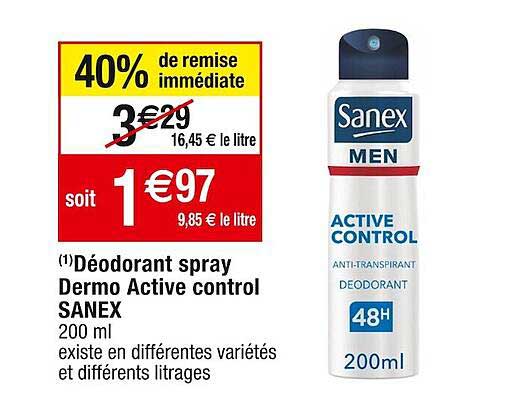 déodorant spray dermo active control sanex