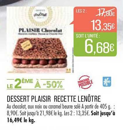 Dessert Plaisir Recette Lenôtre