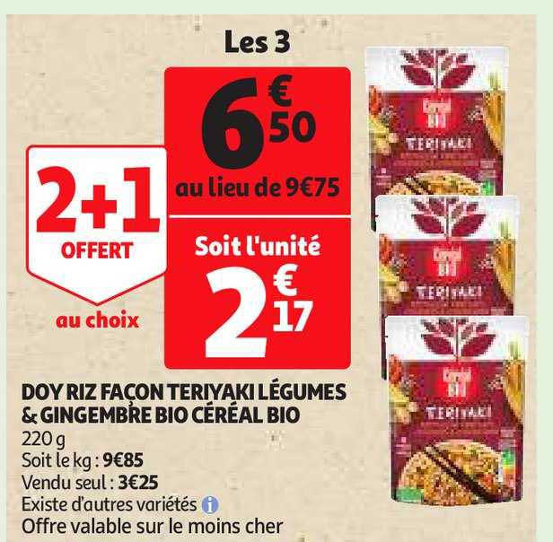 doy riz façon teriyaki légumes & gingembre bio céréal bio